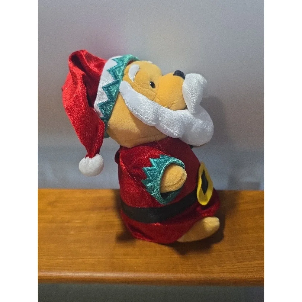 Vintage 2001 Disney Store Winnie the Pooh Santa Claus Bean‎ Bag Plush Christmas